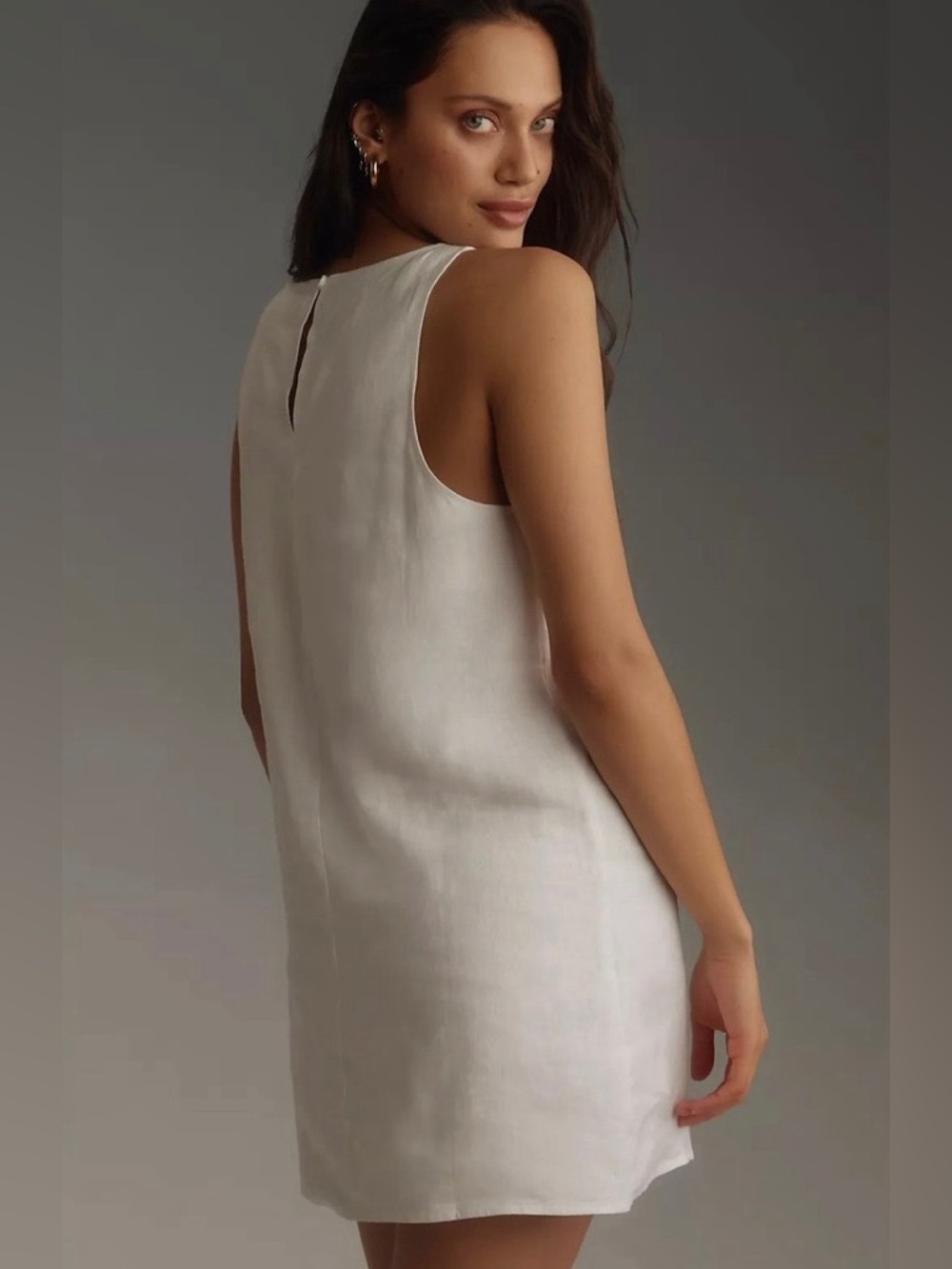 Reformation Jessi White Linen Dress Mini Shift Anthropologie Women’s Size 12